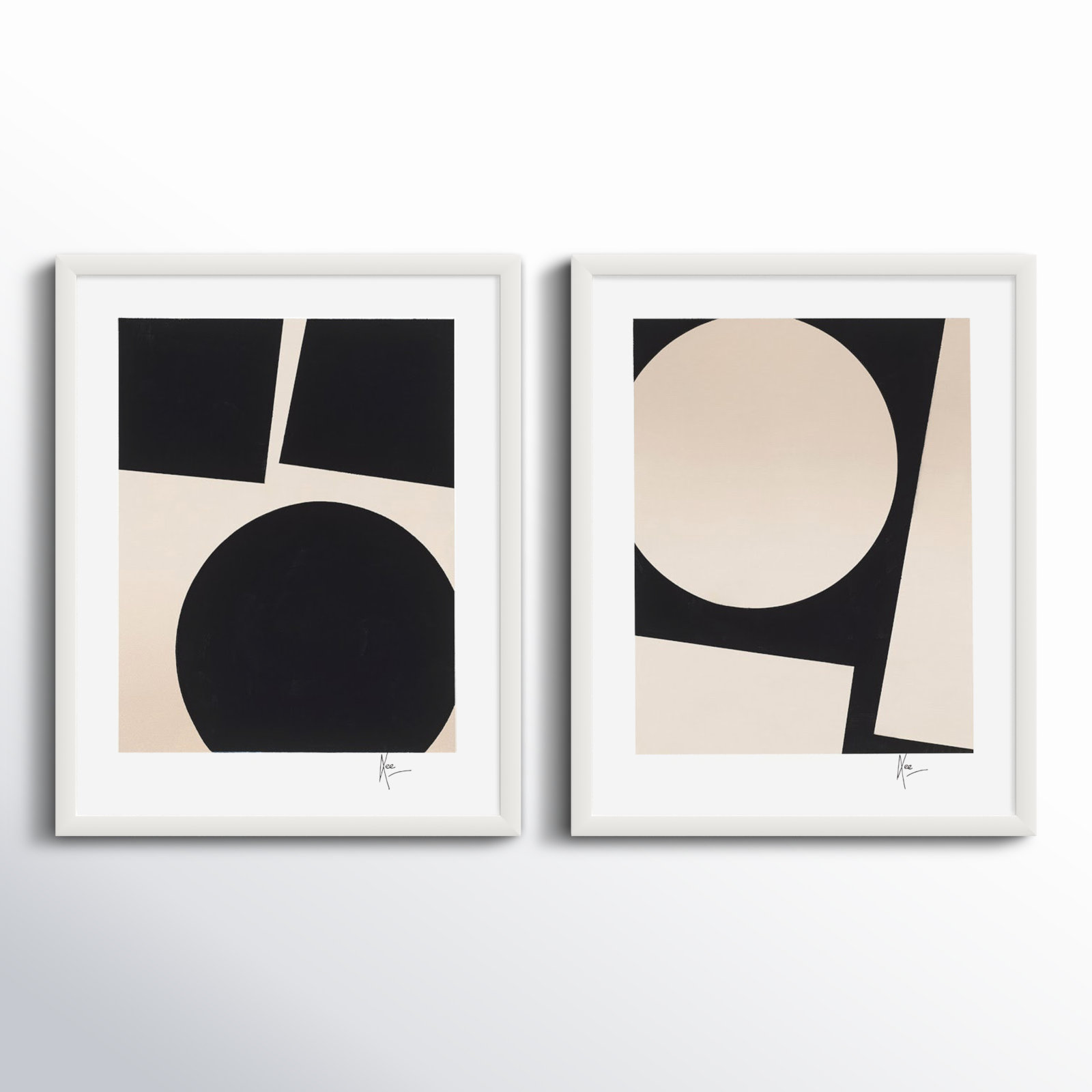 You and Me "You and Me" 2-Piece Print Set, 20" H x 16" W x 1.25" D, White