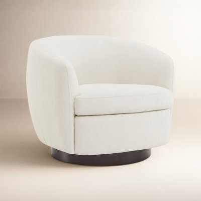 Marcy Linen Swivel Barrel Chair