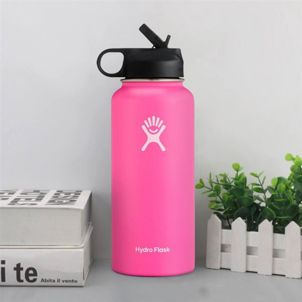 Hydro Flask 32oz Vacuum Insulated Stainless Steel Water Bottle with straw  Lid