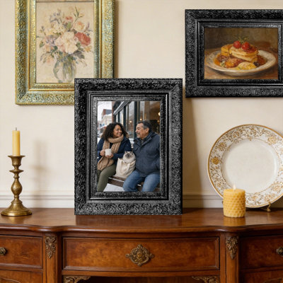Cadre photo 11 pi x 14 po noir classique 11 po pour décor de manteau de cheminée