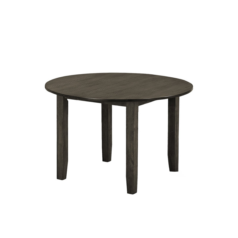 Table de salle à manger, 48 po rond, plateau en placage, salle à manger, cuisine, placage gris, transitionnel