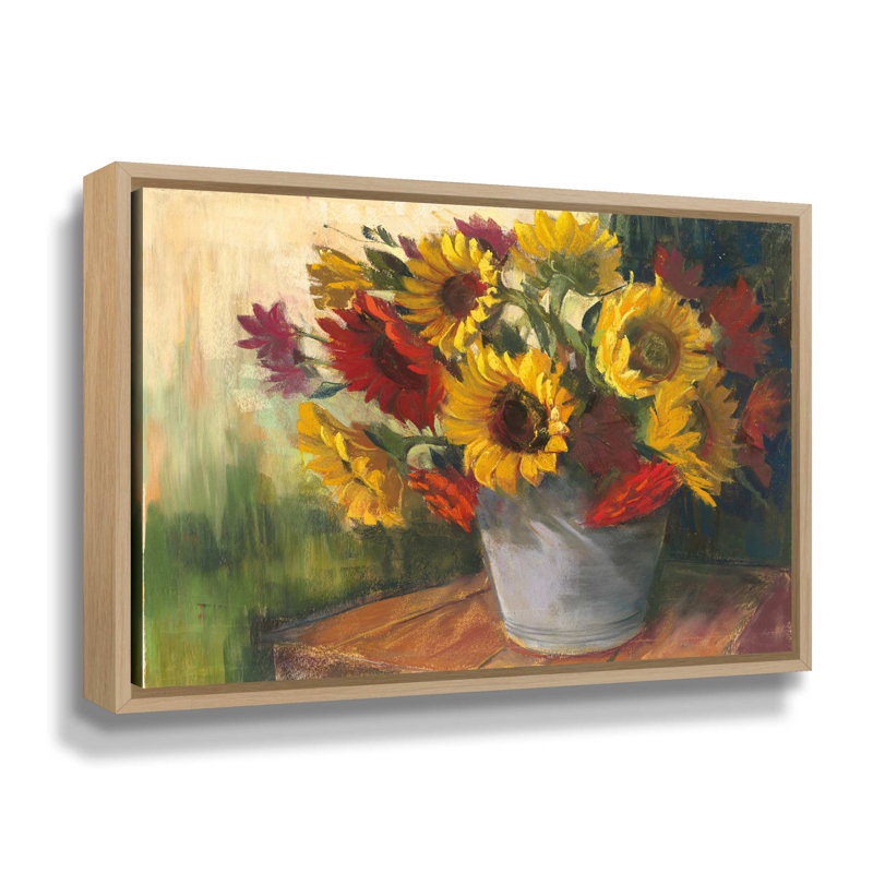"Sept tournesols de septembre" par Carol Rowan, reproduction sur toile, H 36 po x l 48 po x P 2 po