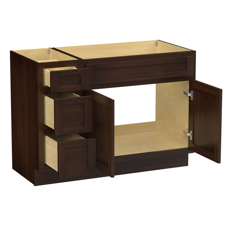 Base de meuble-lavabo simple 51 po seulement, Brun