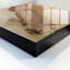 Decorative key box for wall, Opens to the right, 30x30x5, Black, Subtle beiges with a transparent effect, 