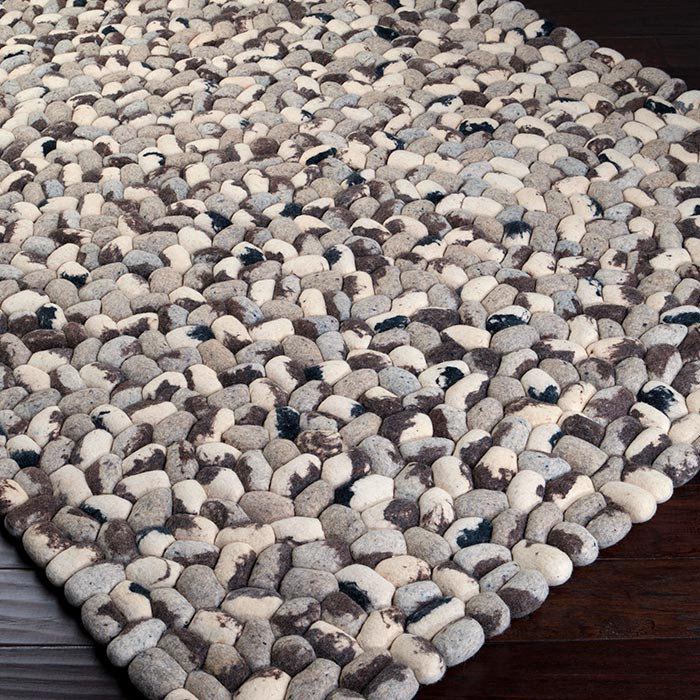 Summit Wool Geometric Area Rug in Gray, Rectangle 5' x 8'