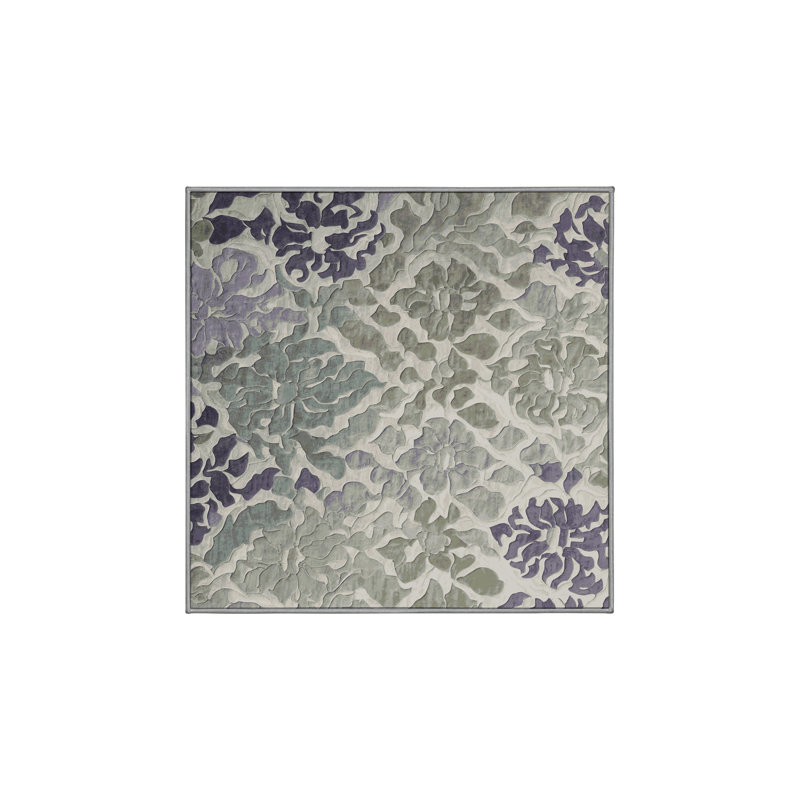 Tapis gris lavable à la machine, Carré 8 pi