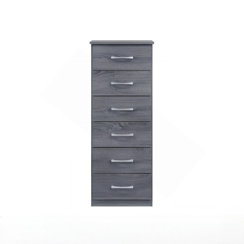 Commode verticale à 6 tiroirs avec poignées de bar élégantes