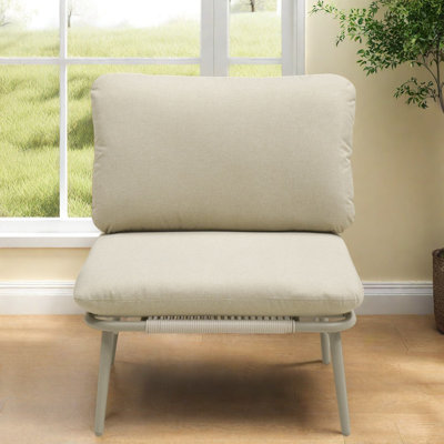 Modular Sectionals Chair, Steel Frame 4 Inch Cushion, Modern Patio