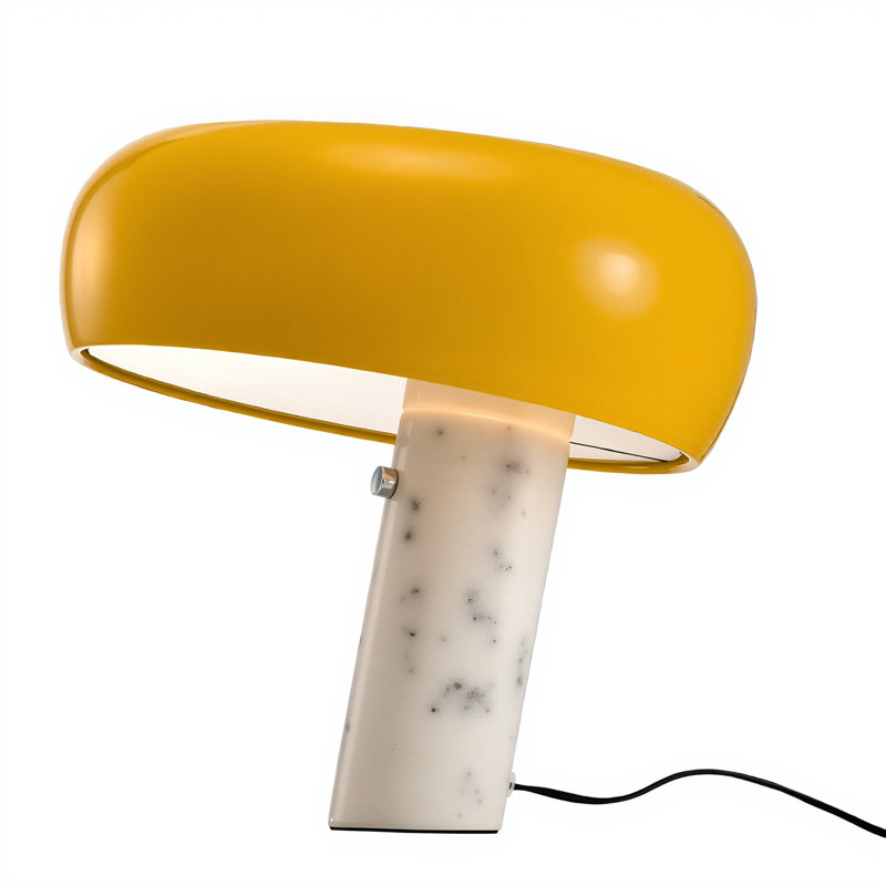 1-Lights Marble Stone Table Lamp, Yellow, 10.24" H x 11.02" W x 11.02" D