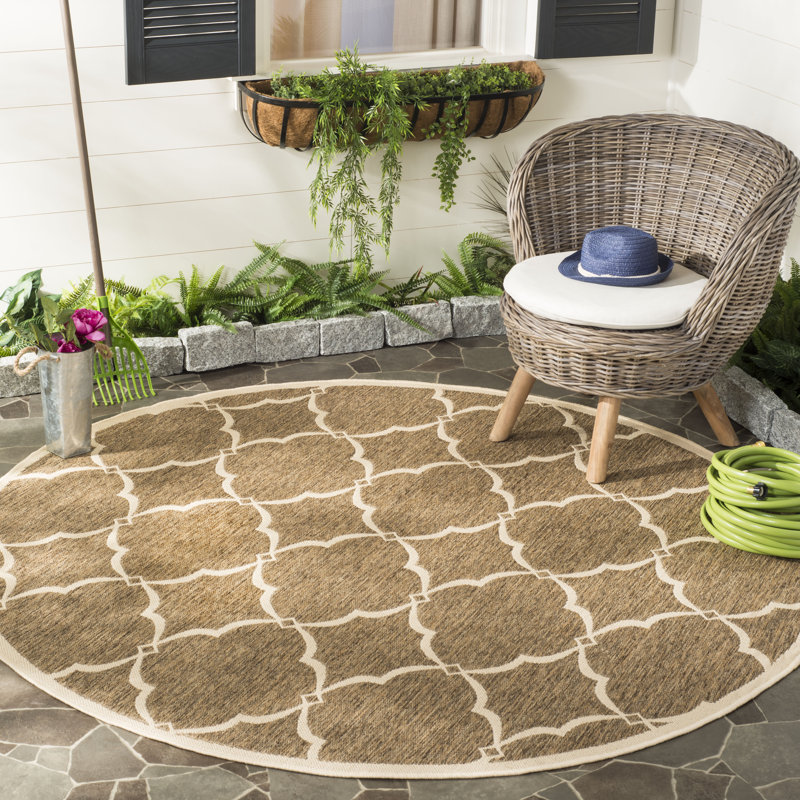 Tapis d'intérieur / extérieur à motif géométrique Adler, Rond 4 pi