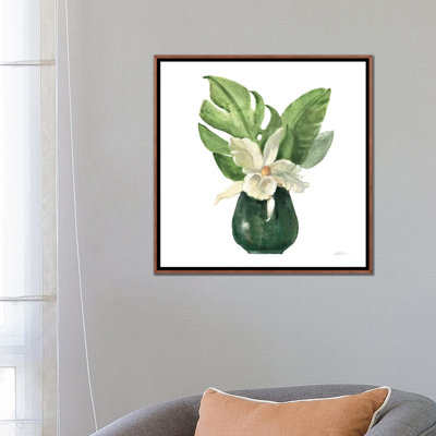 «Tropical Leaves I on White» par Silvia Vassileva - reproduction d'art