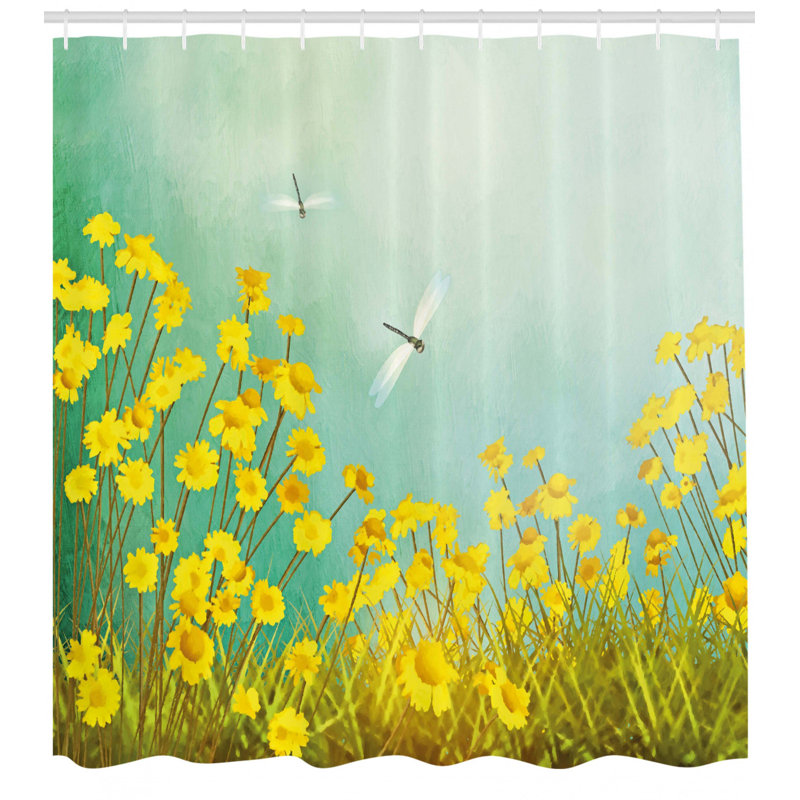 Floral Shower Curtain with Hooks Included, 70" H x 69" W