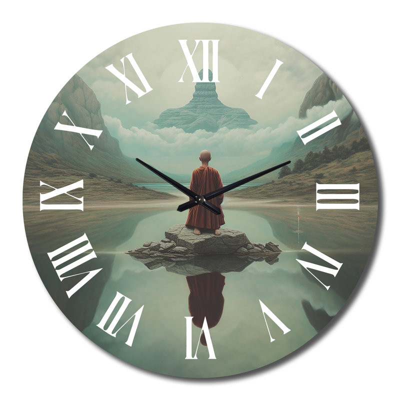 Horloge murale méditation méditation «Mindfulness Buddhist», Très grand