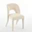 De 2, chaises de salle à manger, chenille crème, conception évidée, structure en fer, utilisation à l'intérieur, chambre à coucher, pièce, sièges confortables et abordables, limite de 300 livres, assemblage facile, simple, capacité-695258252