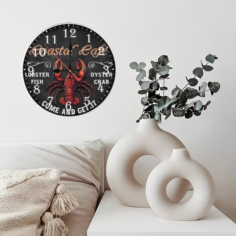 Horloge murale en bois 10 po, mouvement silencieux, à piles (piles AA non incluses), décor artistique, parfait pour les décorations