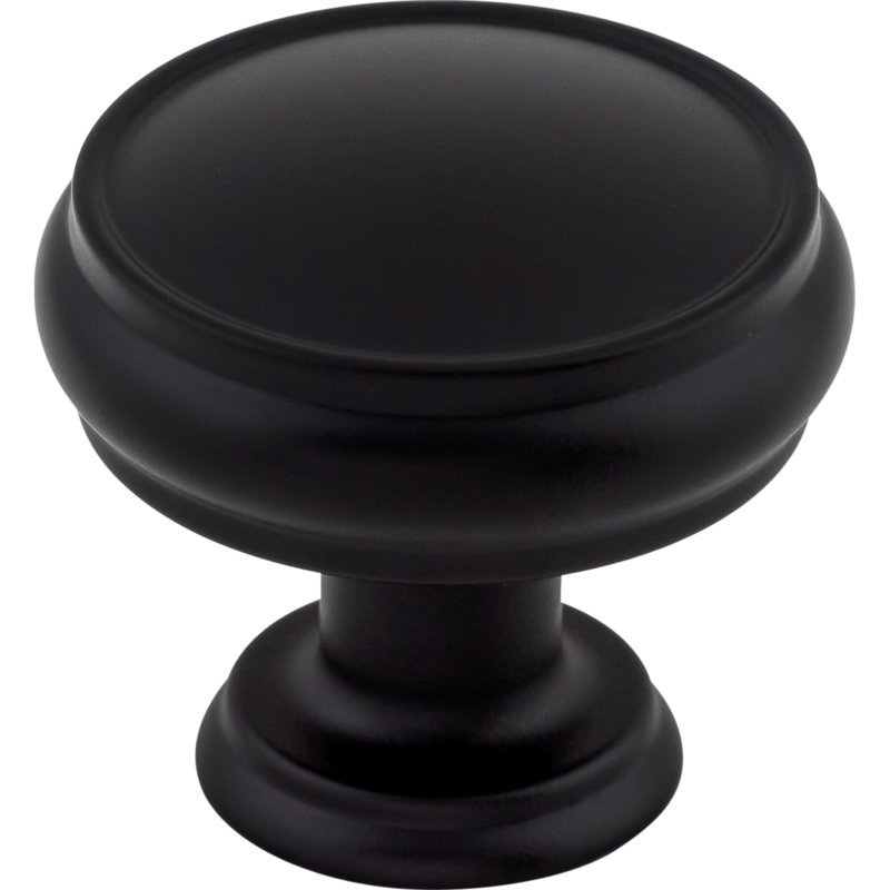 Eden Flat Black Round Mushroom Knob with Mounting Hardware