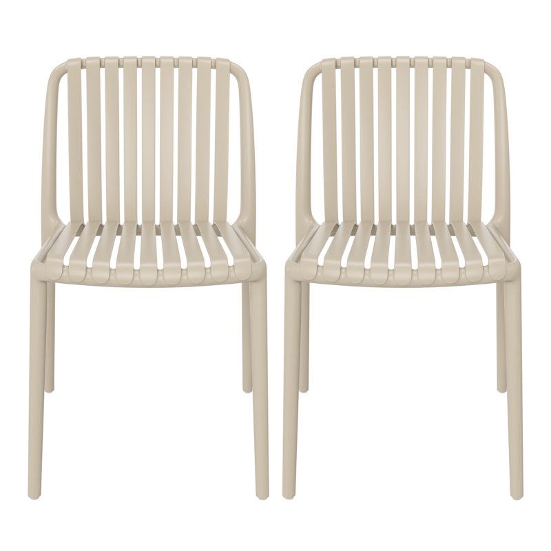 Chaise de salle à manger d'extérieur empilable, Sable