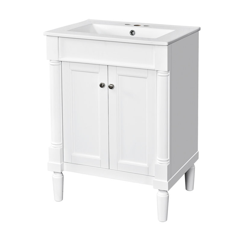 Meuble-lavabo 24 po avec lavabo supérieur, Blanc