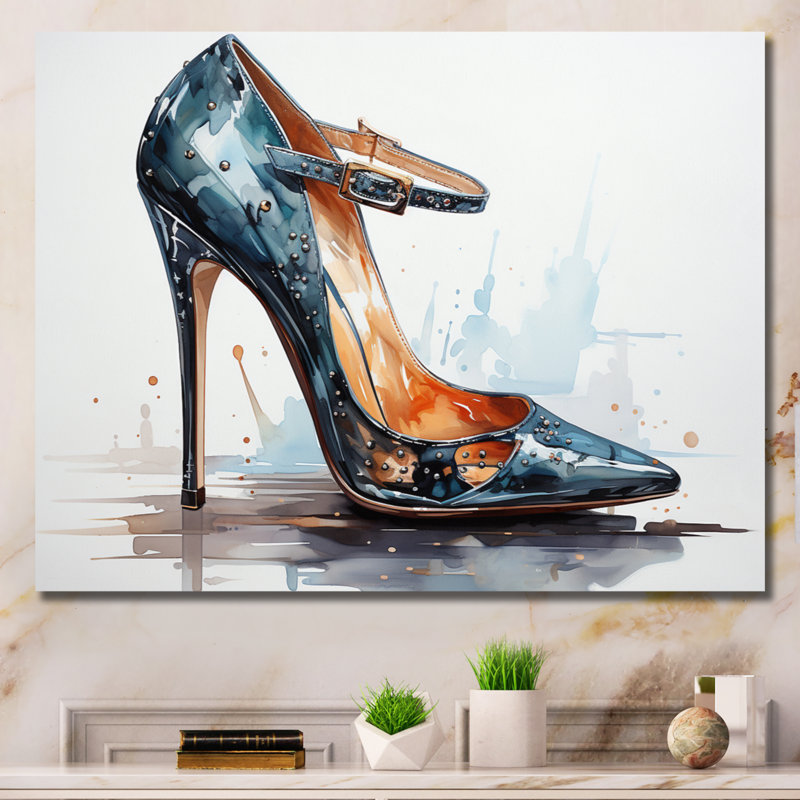 Black Fashion High Heel Power I - Imprimé, H 24 po x l 32 po x P 1 po, Toile tendue