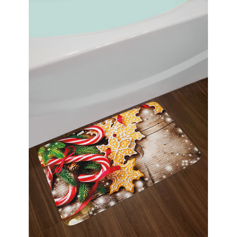Cookies et candy canes backing tapis de bain Christmas