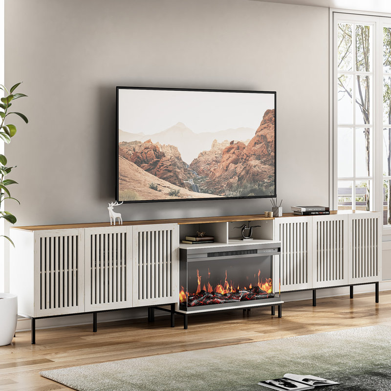 Meuble télé avec foyer, 131.8"