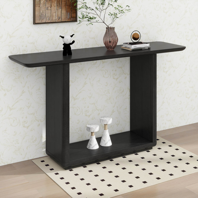 Console avec coins arrondis, conception en U pour un placement facile, Noir