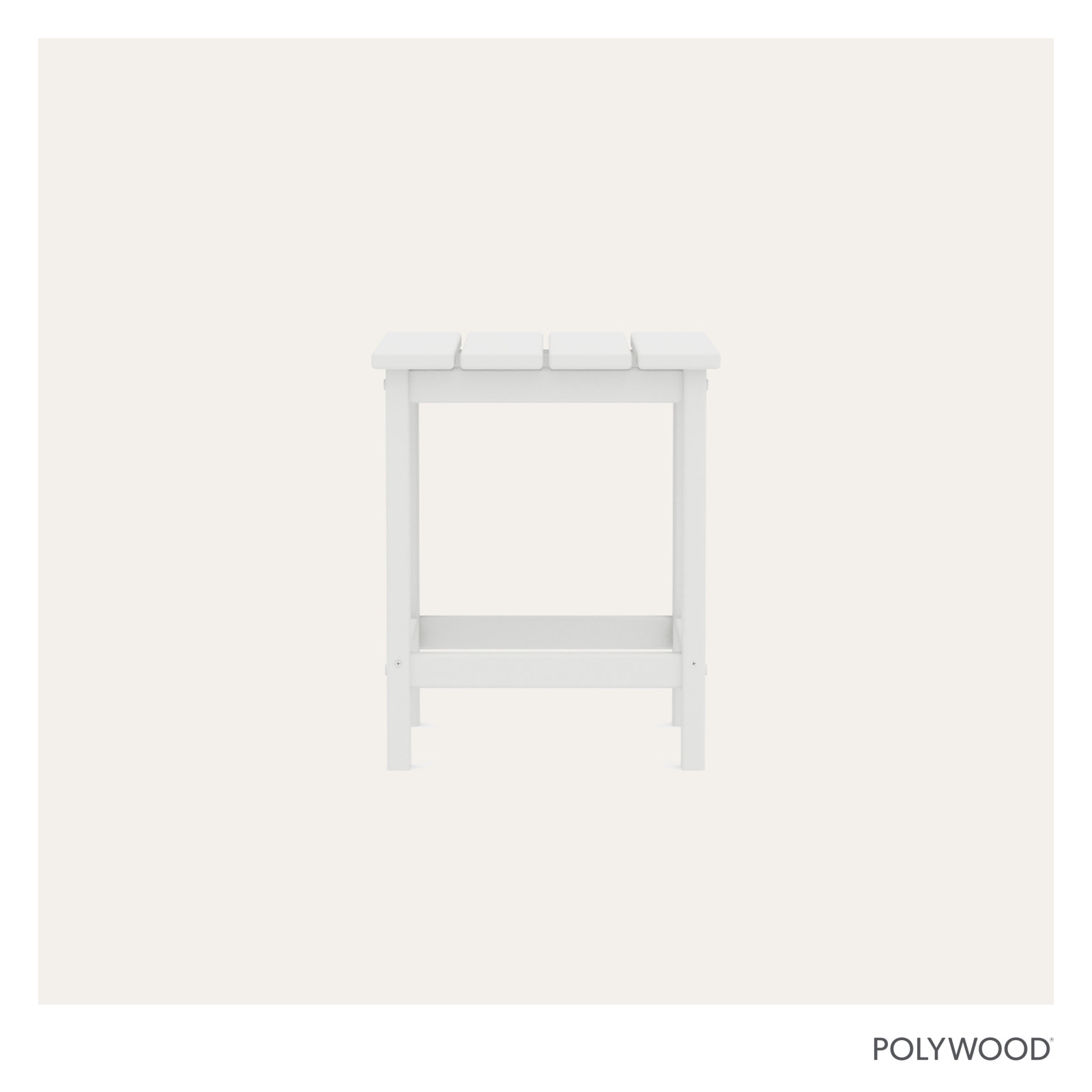 POLYWOOD® Long Island 15" Patio Side Table, White