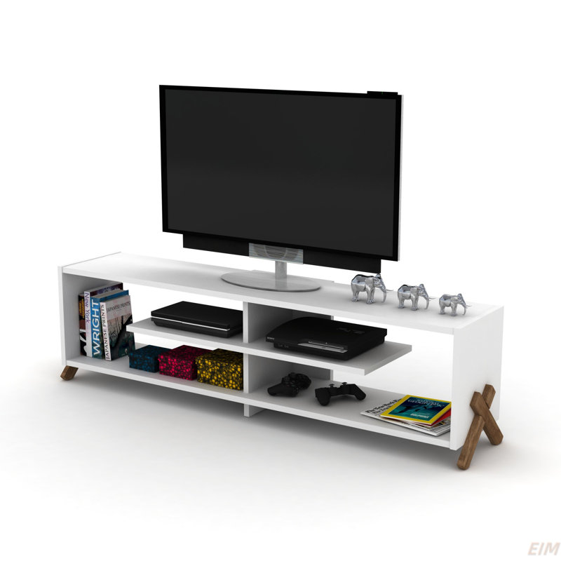 Meuble télé Furnishome Store Mid Century Modern, Blanc