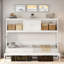 Lit escamotable avec station de charge, 2 armoires de rangement et 1 tiroir-867347690