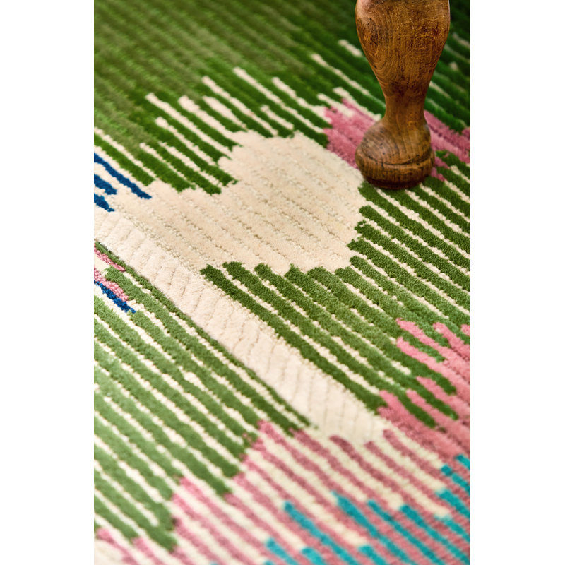 Wilderness Hand Tufted Wool/Viscose Abstract Area Rug in Peridot/Emerald, Rectangle 8'2" x 11'6"