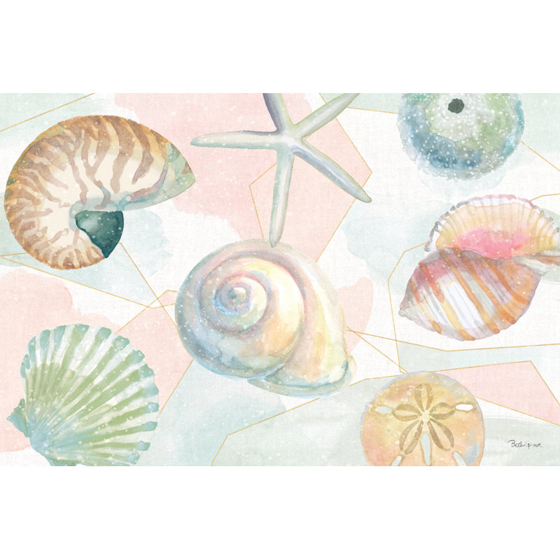 «Watercolor Coast IV» par Beth Grove, reproduction, H 8 po x l 12 po, Toile encadrée noire, Non