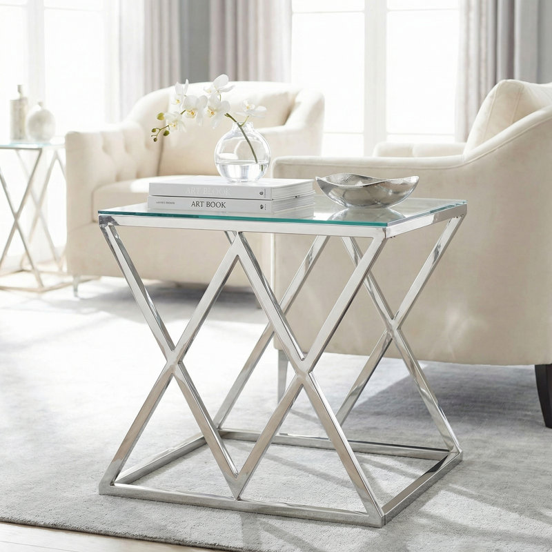 Lorden Glass Top End Table