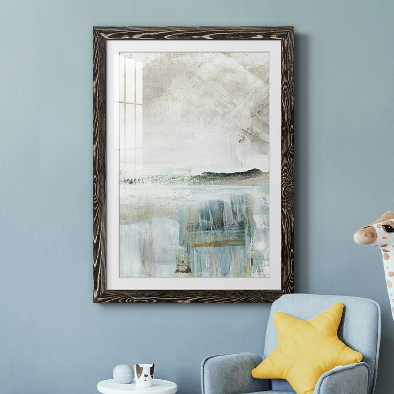 Summer Teal II - peinture encadrée, H 44 po x l 31 po x P 1 po, Cadre noir