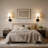 Rechargeable RGB Remote Control Armed Sconce Tradictional Wall Lamp Light with Fabric Shade-852556356-844002678