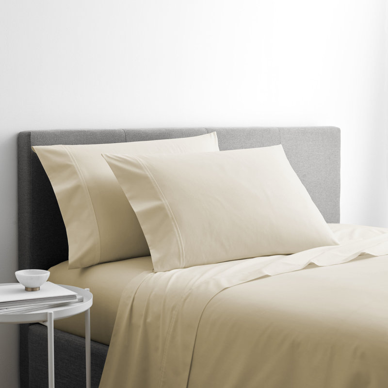 Ensemble de draps en mélange de coton 200 fils Clean Essentials Antimicrobial, Sable
