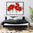 Abstract Poppy Flowers Print On Canvas