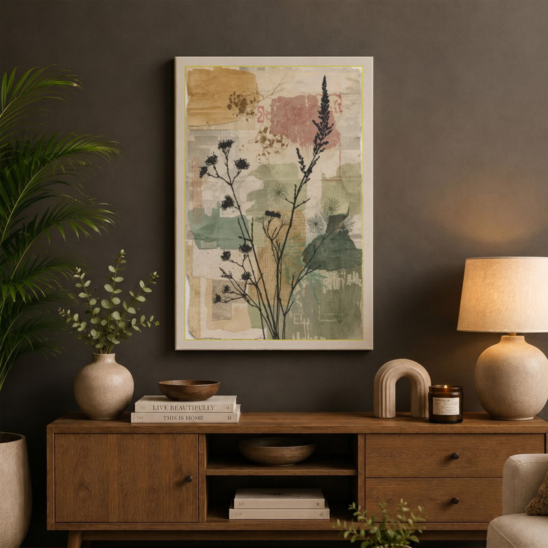Study Botanical - Wrapped Canvas, 36x24 - 91.4 x 61.0 cm, Sage Border