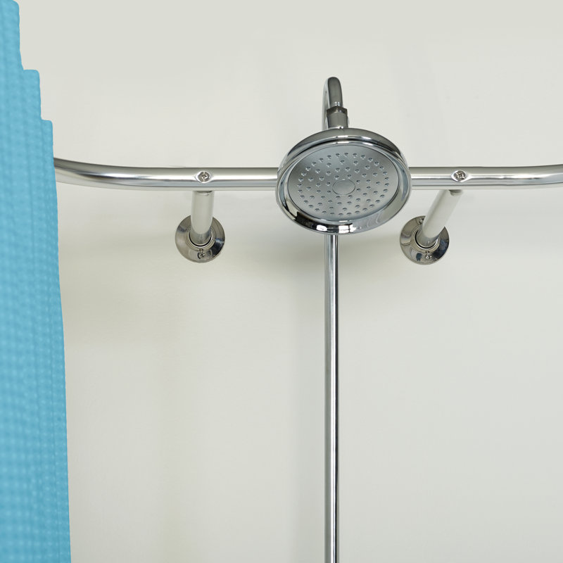 70.57'' D-Shaped Shower Curtain Rod, Chrome