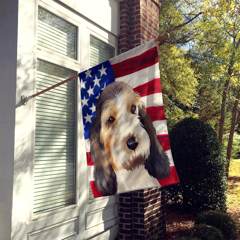 Polyester à 2 côtés 28 x 40 po drapeau maison, Grand Basset Griffon Vendeen