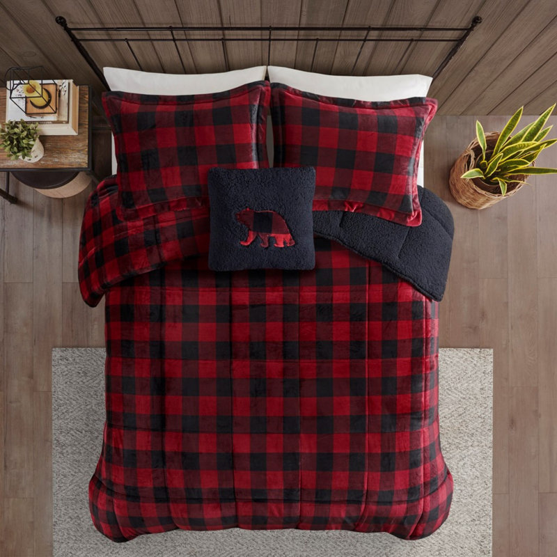 Ensemble d'édredon en sherpa douillet Cozy Cabin Retreat