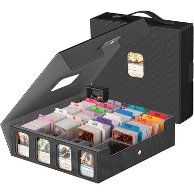 Boîte de rangement pour terrasse, boîte de rangement pour 3200+ cartes avec 30 séparateurs et ...