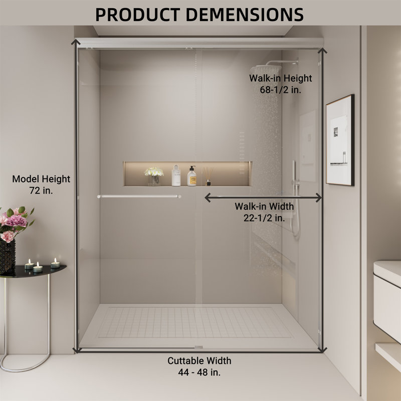 Double porte de douche coulissante, Blanc
