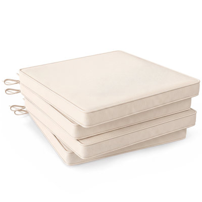 20" Patio Cushion Set of 2 with Breathable & Fade-resistant Olefin Fabric Cover Beige