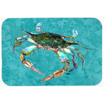 Crab Turquoise Glass Cutting Board