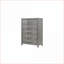 Ensemble de chambre à coucher grand 5PC moderne avec tête de lit à DEL, rangement, Bluetooth et amp; USB - bois gris | Gris | Lits bibliothèque-1911251740-1911251742