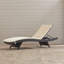 Chaise longue inclinable en osier avec coussin Garry