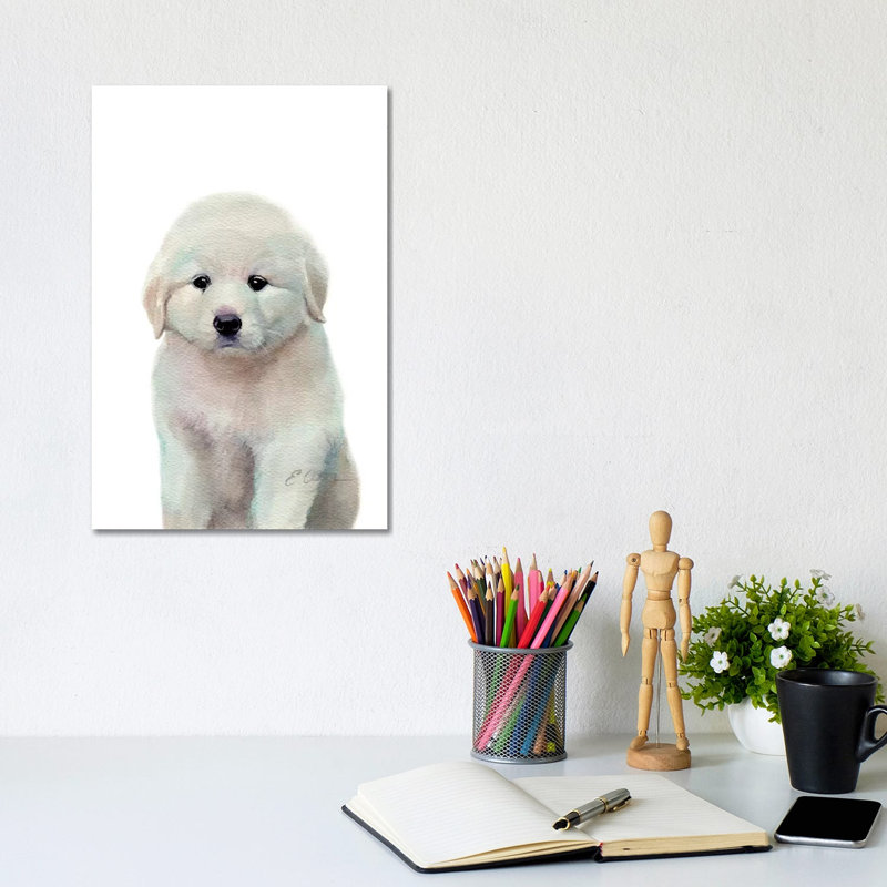 Great Pyrenees Puppy - Wrapped Canvas Print, 30.48cm H x 20.32cm W x 1.91cm D