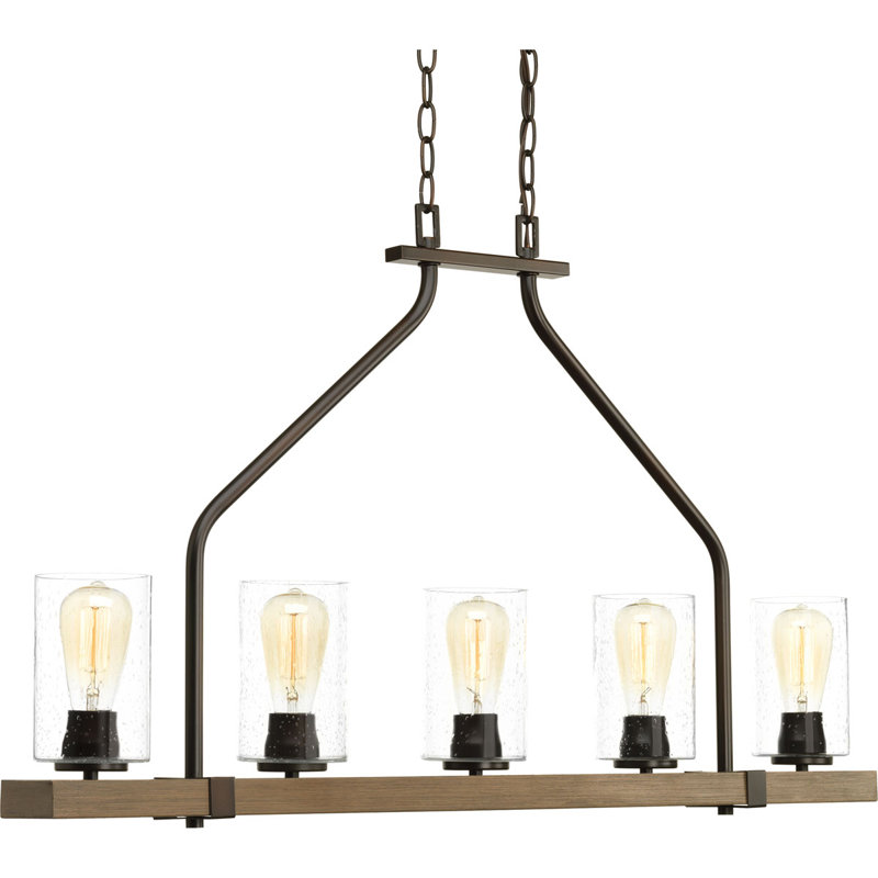 Luminaire suspendu linéaire à 5 lumières Alynda