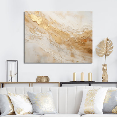Gold White Marble Geode Magic - Abstract Marble Wall Art