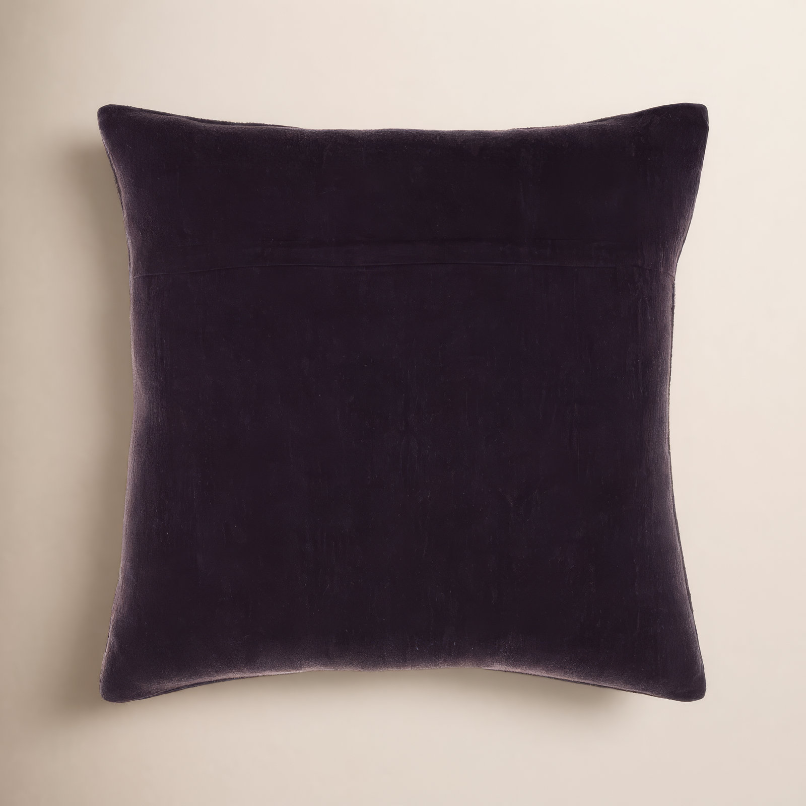 Dunbar Striped Cotton Pillow Cover, 20" x 20", Dark Purple